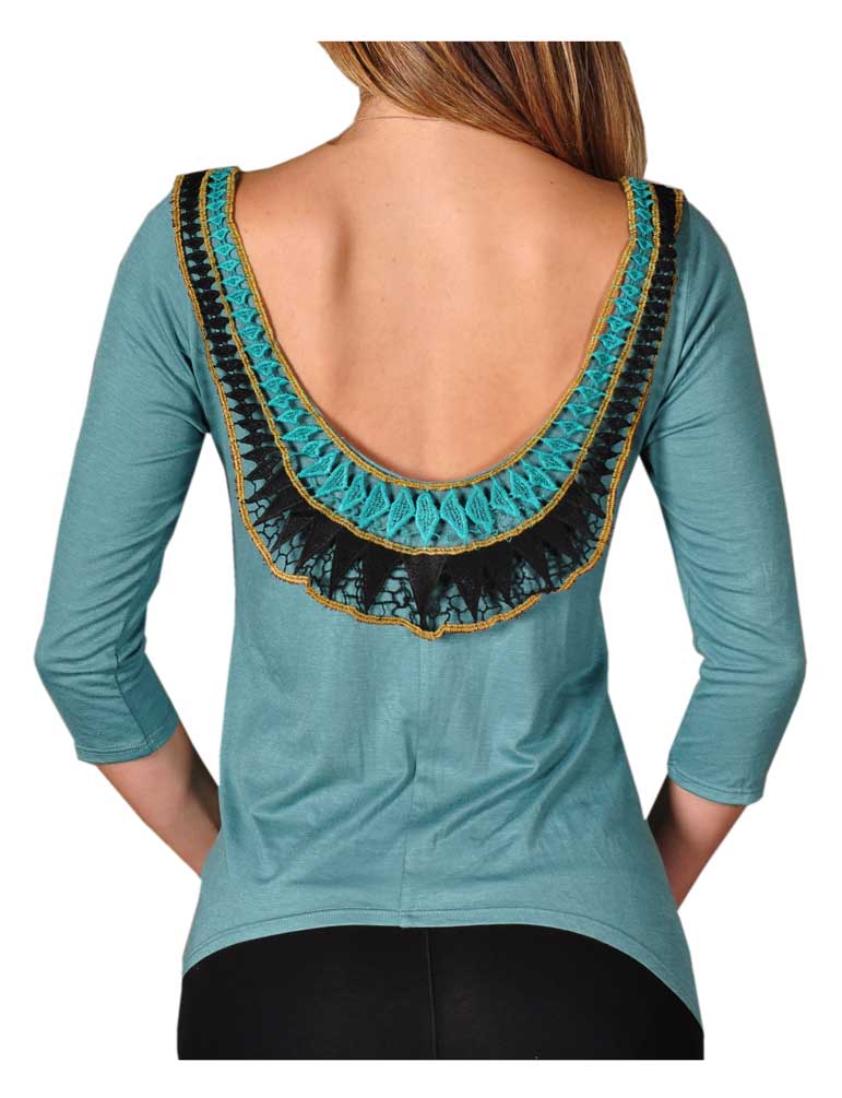 Harley-Davidson Free Shipping - Harley-Davidson Women's Wings Embellished Low V-Neck 3/4 Sleeve Top, Blue - Free Shipping on many products plus Orders Over $99