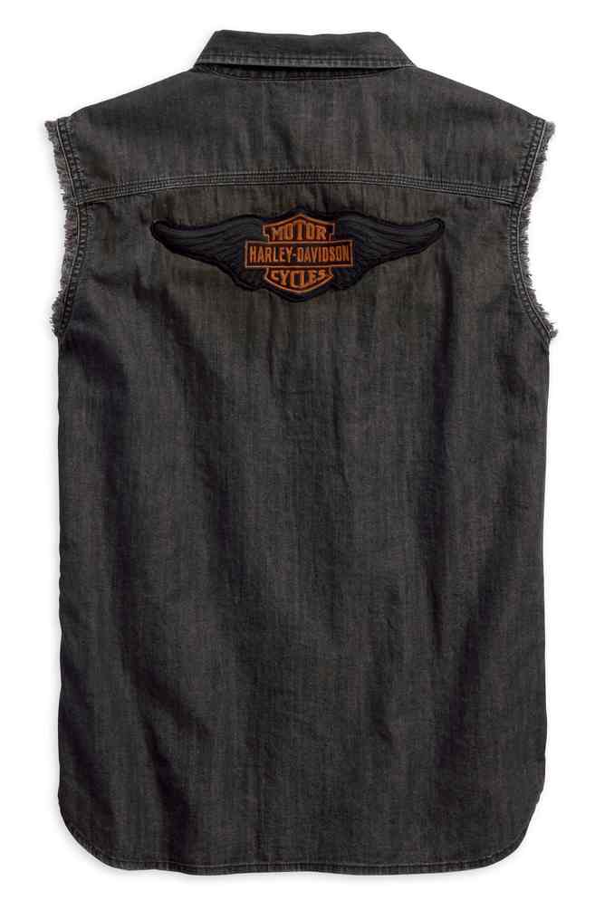 Harley-Davidson Free Shipping - Harley-Davidson Men's Denim Raw-Edge Slim Fit Sleeveless Blowout 96286-18VM - Free Shipping on many products plus Orders Over $99