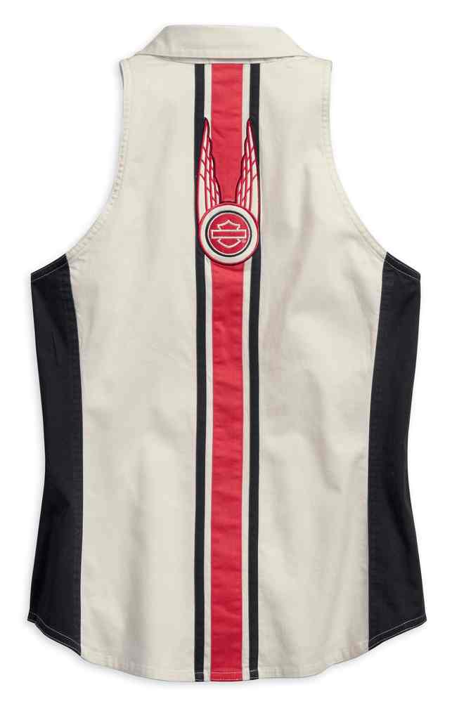 Harley-Davidson Free Shipping - Harley-Davidson Women's Vertical Stripe Sleeveless Zippered Shirt 96201-18VW - Free Shipping on many products plus Orders Over $99