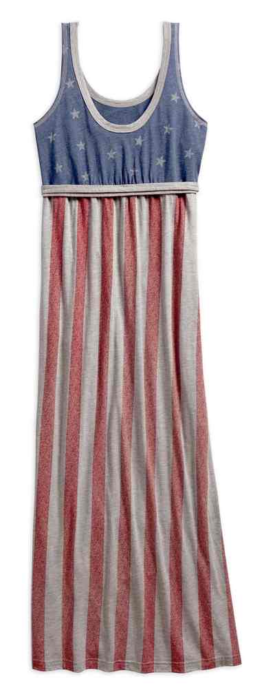 Harley-Davidson Free Shipping - Harley-Davidson Women's Stars & Stripes Americana Maxi Dress, Gray 96212-18VW - Free Shipping on many products plus Orders Over $99