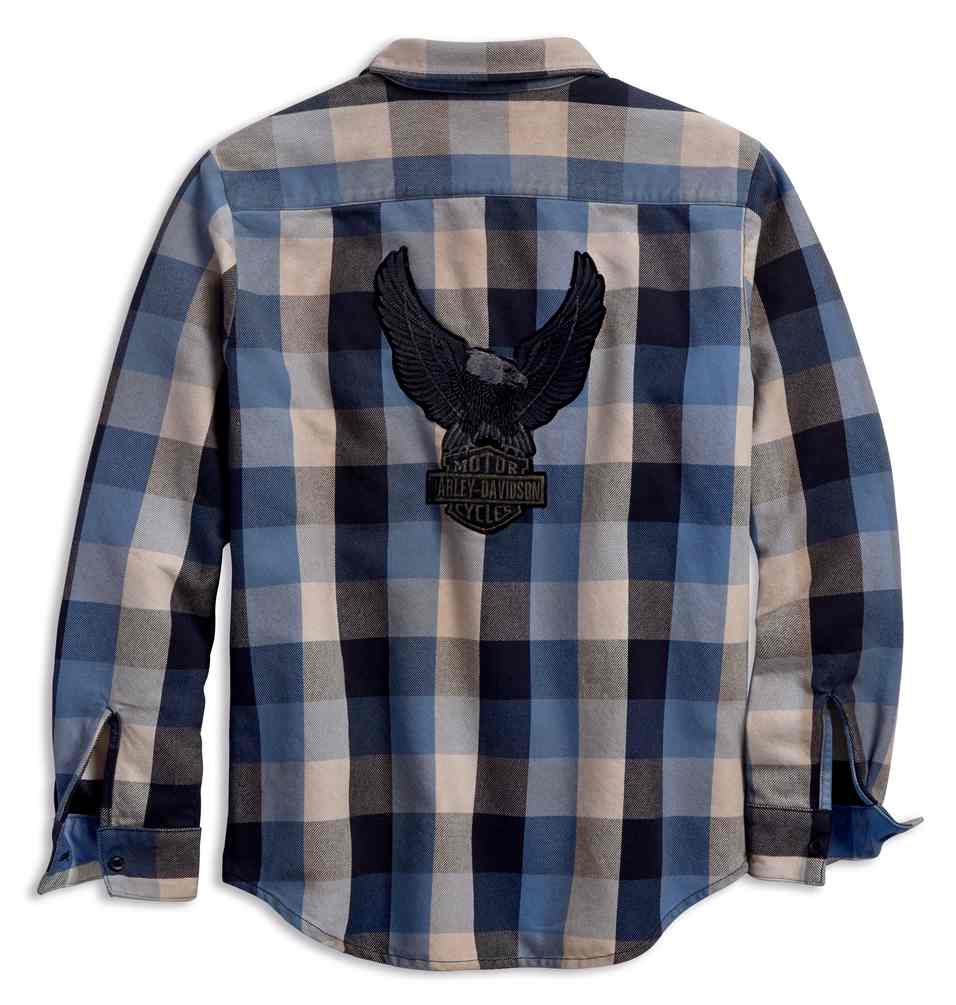 Harley-Davidson Free Shipping - Harley-Davidson Men's Eagle Patch Long Sleeve Plaid Slim Fit Shirt 96285-18VM - Free Shipping on many products plus Orders Over $99