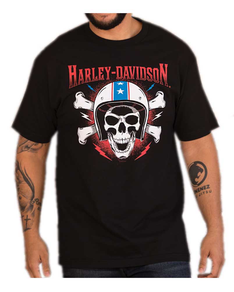 Harley-Davidson® Men's RWB Helmet Skull Short Sleeve Crew