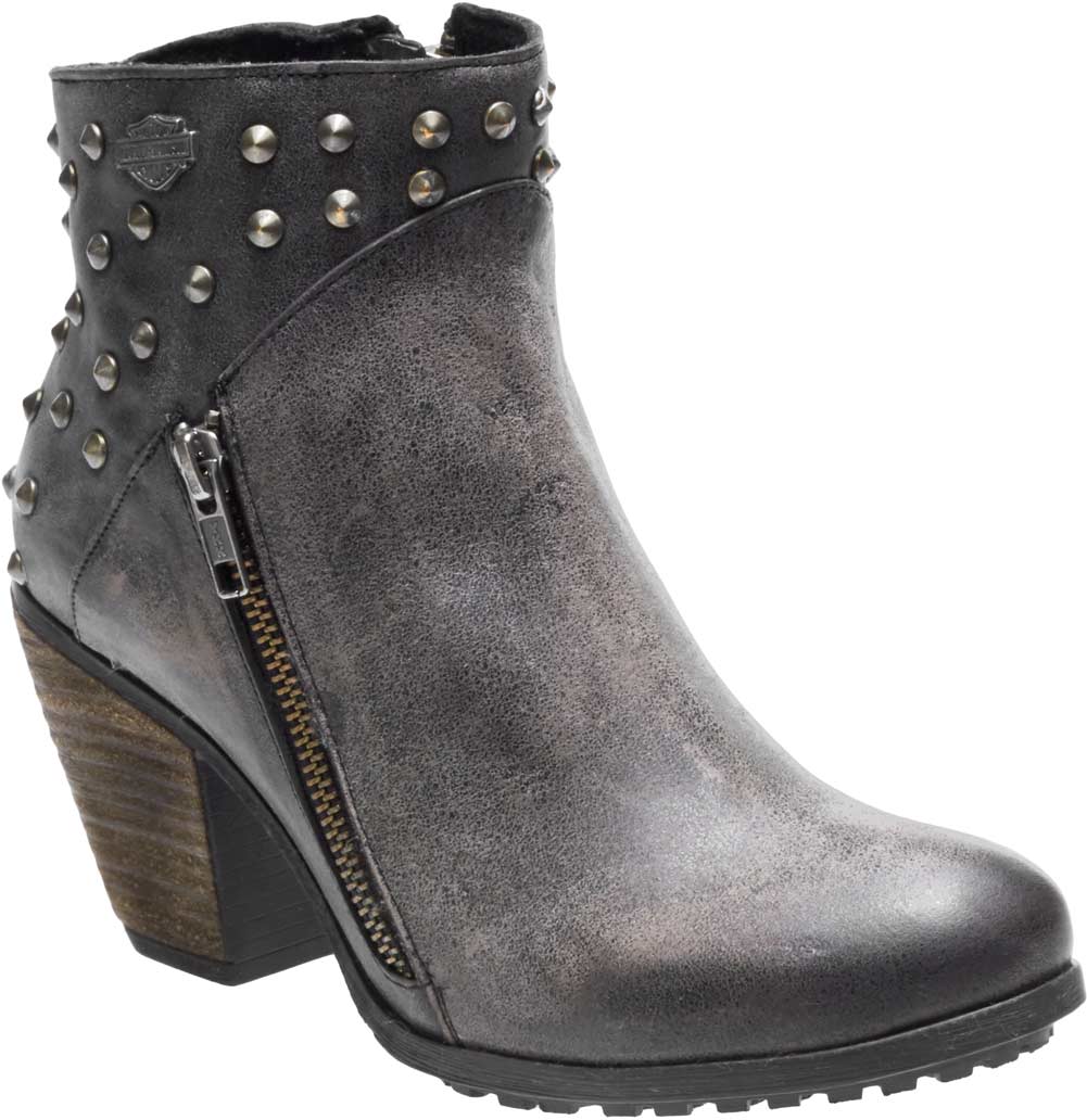 Harley-Davidson Women's Wexford 3.75-Inch Fashion Booties D84116 (Grey, 5) - Wisconsin Harley-Davidson