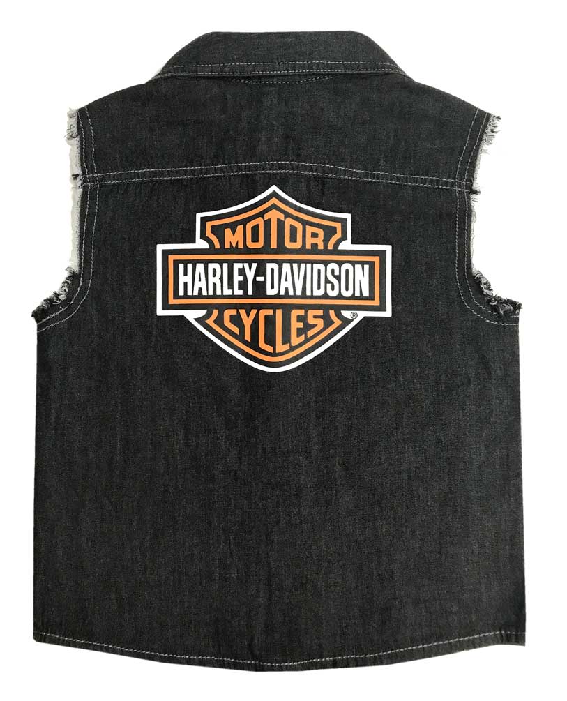 Harley-Davidson Free Shipping - Harley-Davidson Big Boys' Denim Raw-Edge Blow-Out Shirt - Black 1092823 - Free Shipping on many products plus Orders Over $99