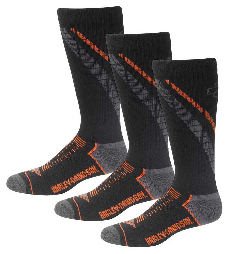 Harley-Davidson Men's Side Cushion Coolmax Riding Socks, 3 Pairs D99219270-001 - Wisconsin Harley-Davidson