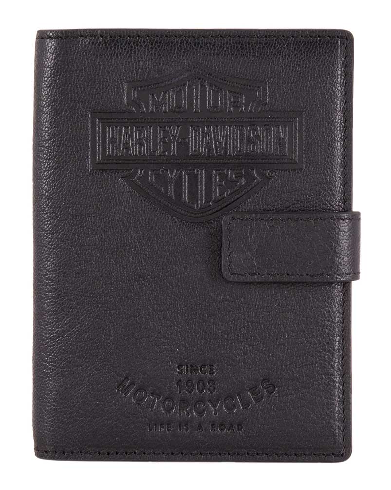 Harley-Davidson® Bar & Shield Classic Passport Wallet, Genuine Leather ...