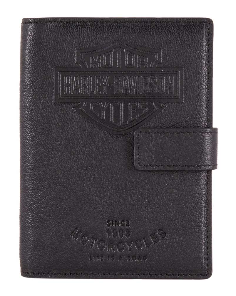 Harley-Davidson Bar & Shield Classic Passport Wallet, Genuine Leather HDMWA11490 - Wisconsin Harley-Davidson