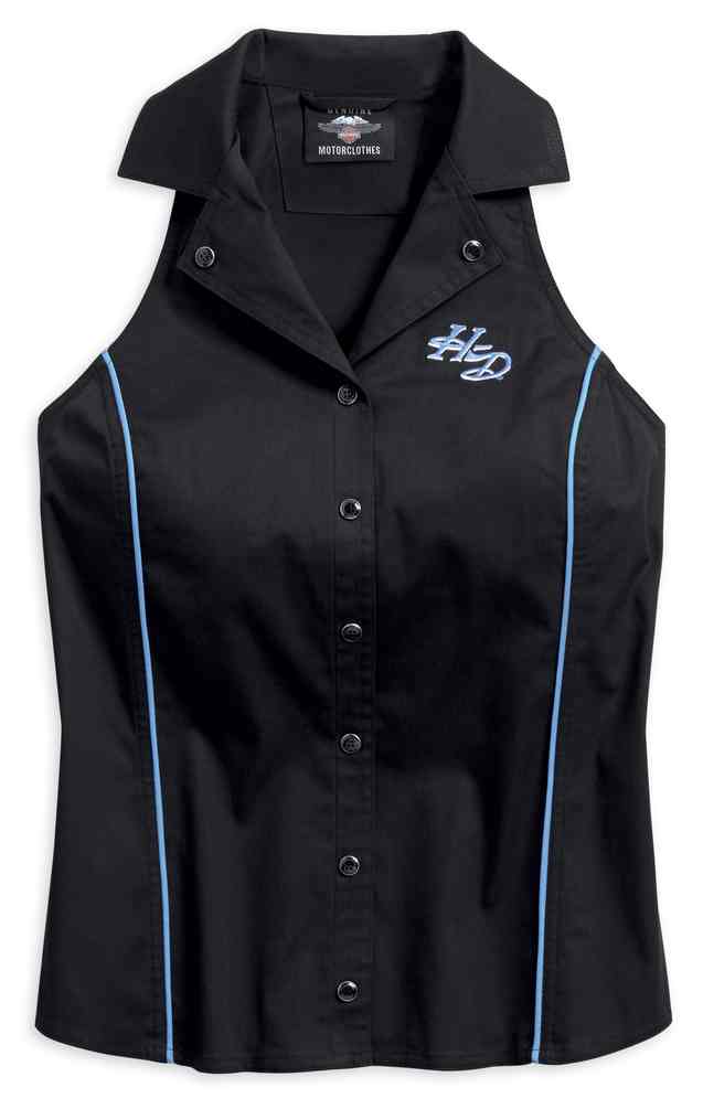 Harley-Davidson® Women's Contrast Piping Sleeveless Tank, Black