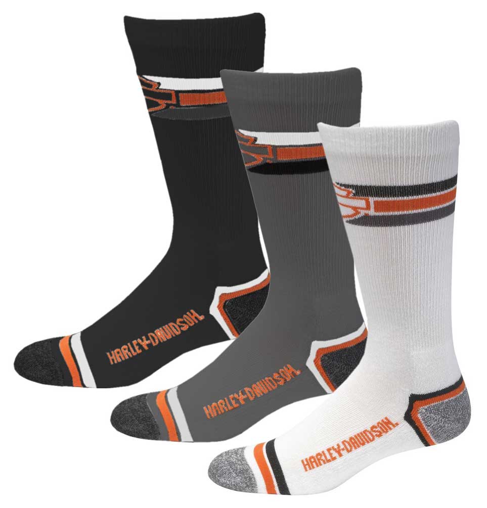 Harley-Davidson Wolverine Men's 3 Pack Retro Rider Wicking Socks D99218870-990 - Wisconsin Harley-Davidson