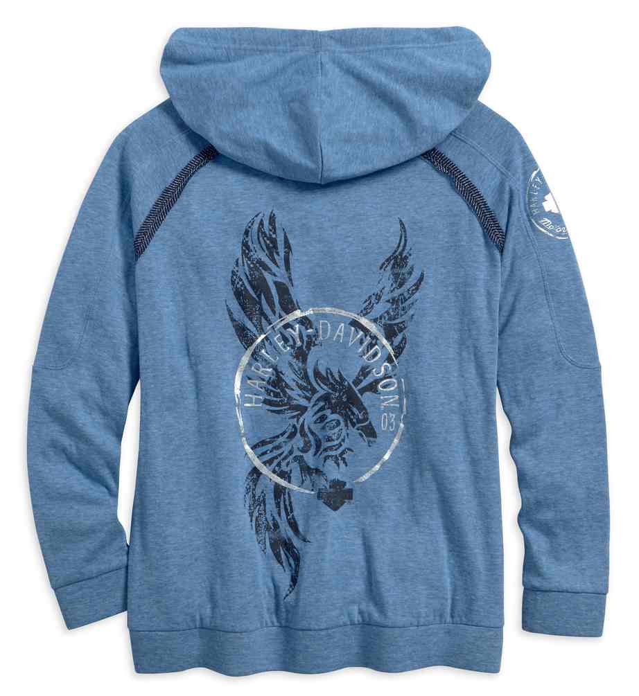 Harley-Davidson Free Shipping - Harley-Davidson Women's Wide Neckline Pullover Hoodie, Blue 96225-18VW - Free Shipping on many products plus Orders Over $99