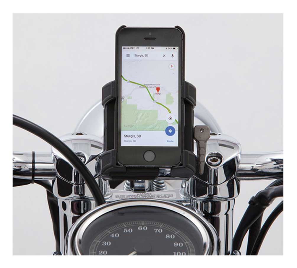 Ciro Premium Smartphone/GPS Holder w/out Charger- 1-1/4in. Black Bar Mount 50315 - Wisconsin Harley-Davidson