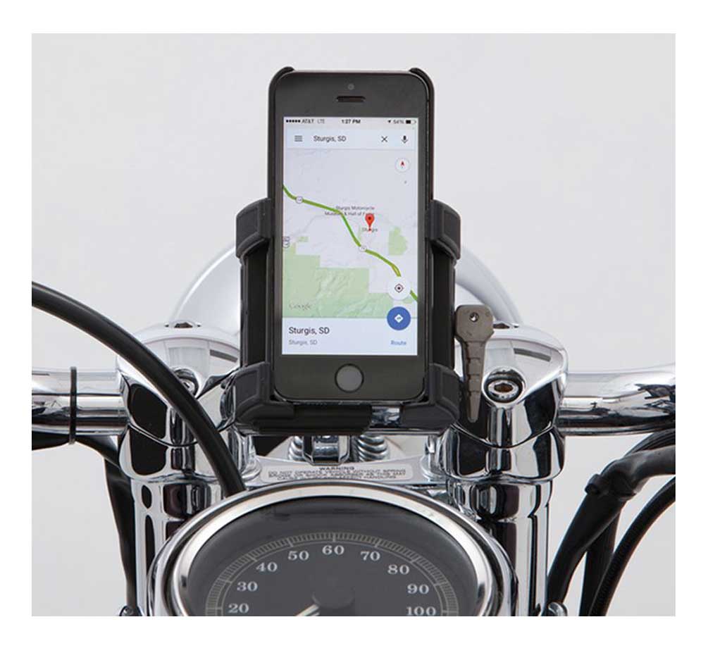 Ciro Premium Smartphone/GPS Holder w/out Charger- 7/8-1in. Black Bar Mount 50313 - Wisconsin Harley-Davidson