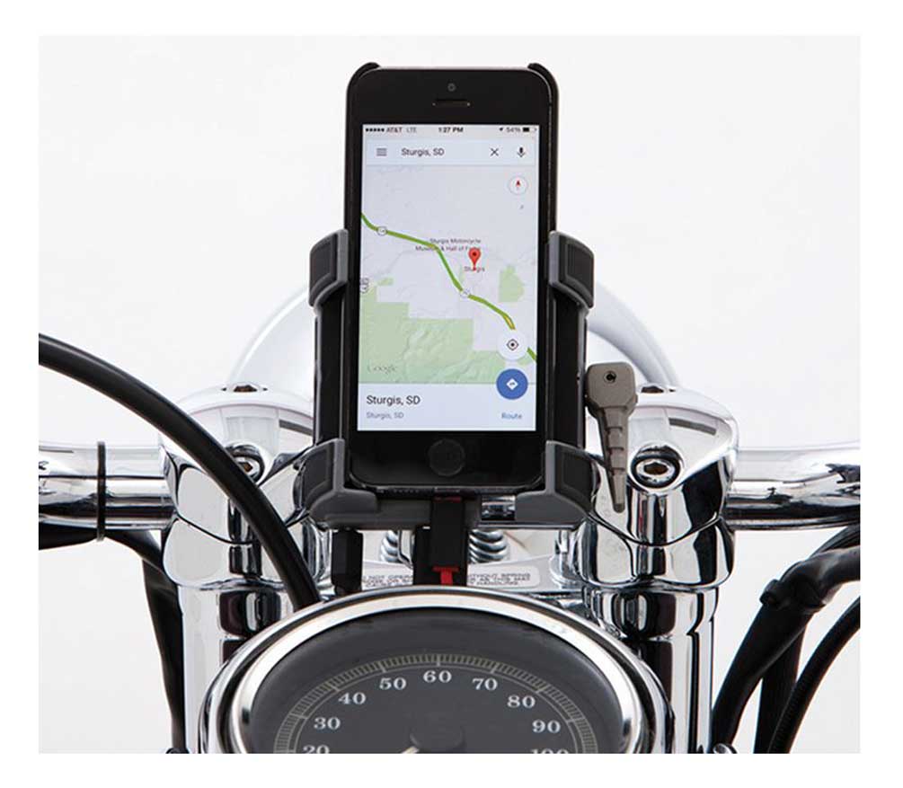 Ciro Premium Smartphone/GPS Holder w/ Charger - Available in Multiple Mounts - Largest Selection of Harley-Davidson Products