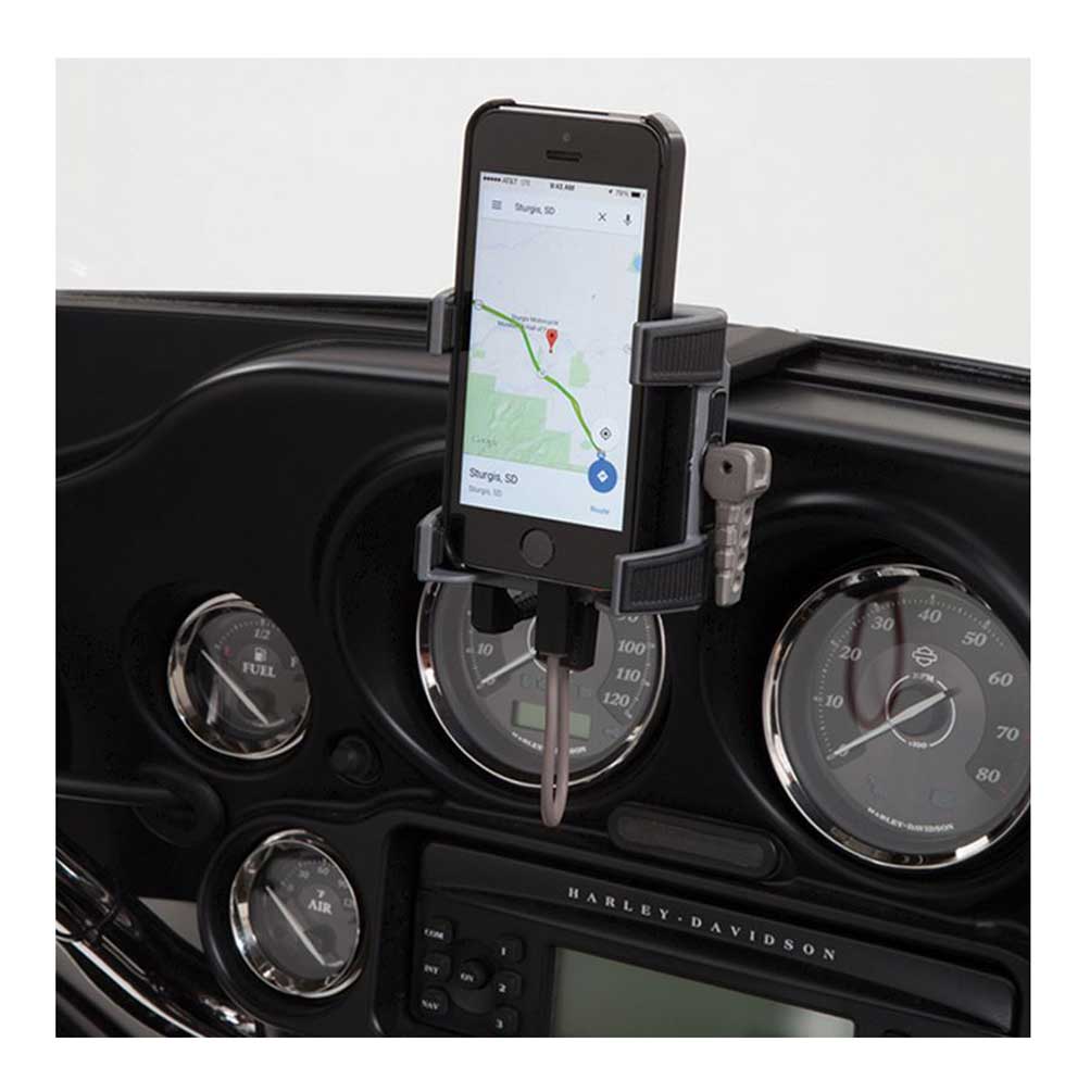 Ciro Premium Smartphone/GPS Holder w/ Charger - Fairing Mount 96-13 FLHT 50216 - Wisconsin Harley-Davidson