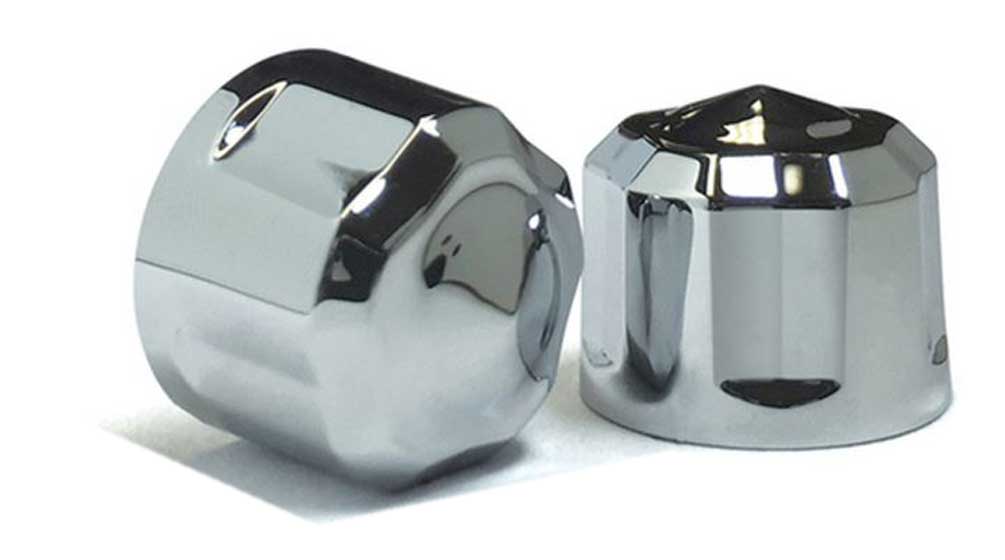 Ciro Diamond Cut Low Crown Bolt Caps - 1/4 in. (10pk) Chrome Finish 70020 - Wisconsin Harley-Davidson