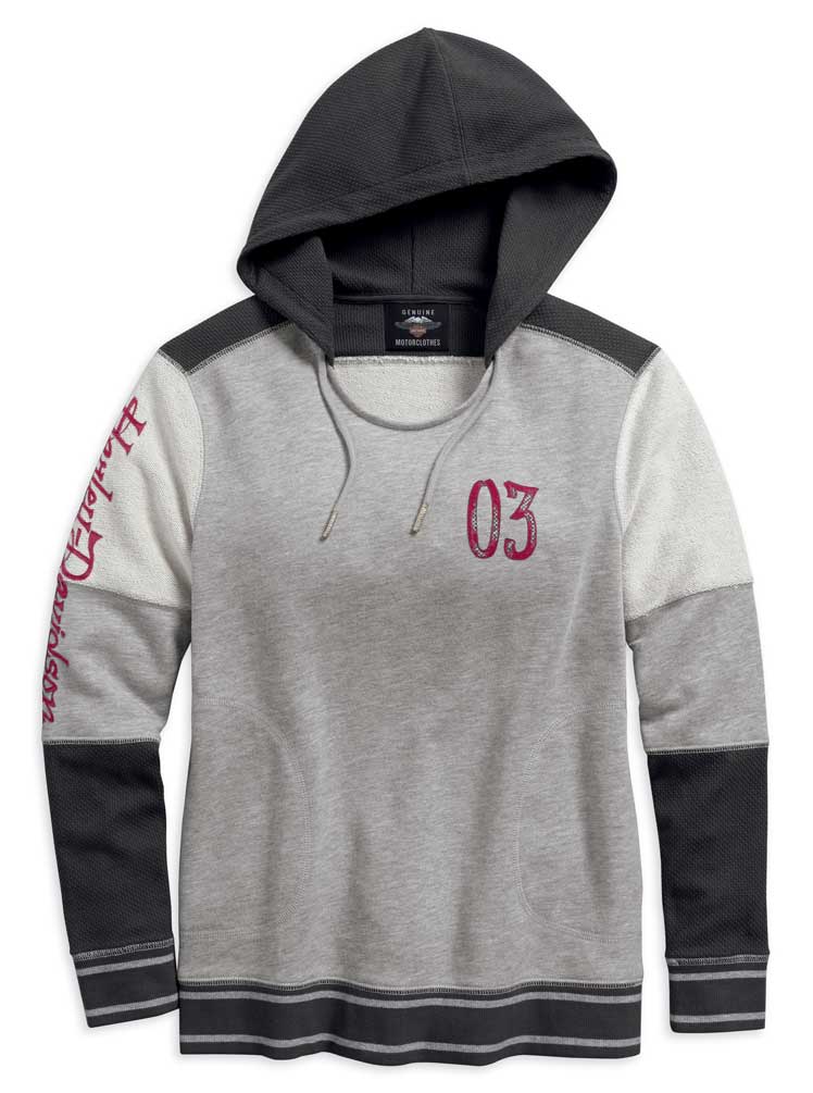 Harley-Davidson Women's Colorblocked French Terry Pullover Hoodie 96150-18VW - Wisconsin Harley-Davidson