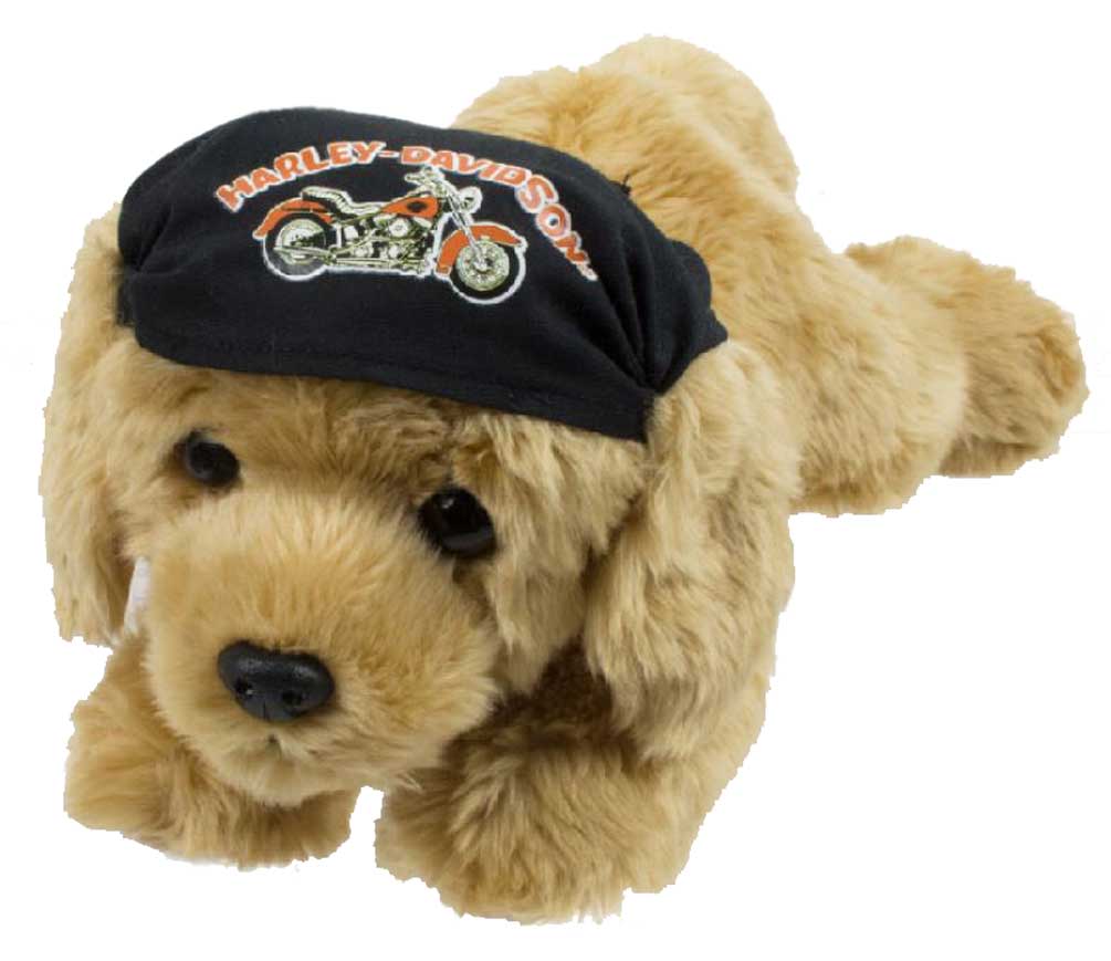 Harley-Davidson Freedom 14 in. Retriever Cuddle Bud Dog, Tan & Black 9950857 - Wisconsin Harley-Davidson