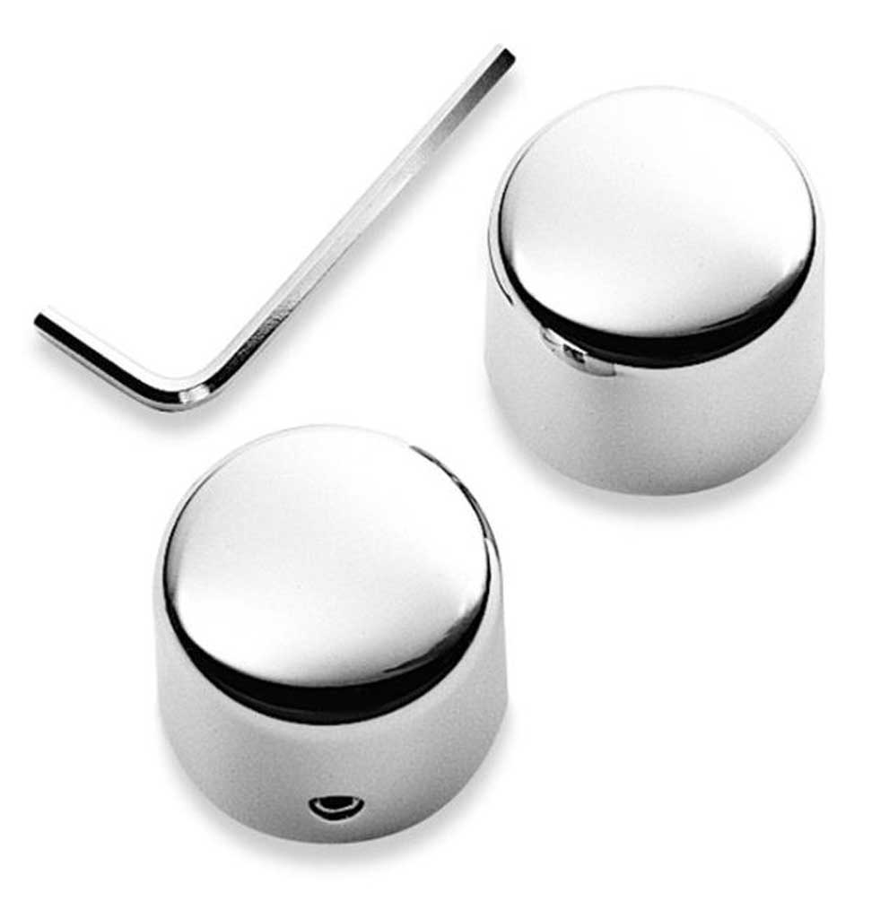 Harley-Davidson Front Axle Nut Covers - Chrome Billet, Dyna & Touring 43061-04 - Wisconsin Harley-Davidson