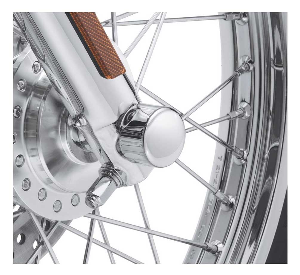 Harley-Davidson Free Shipping - Harley-Davidson Front Axle Nut Covers - Chrome Billet, Dyna & Touring 43061-04 - Free Shipping on many products plus Orders Over $99