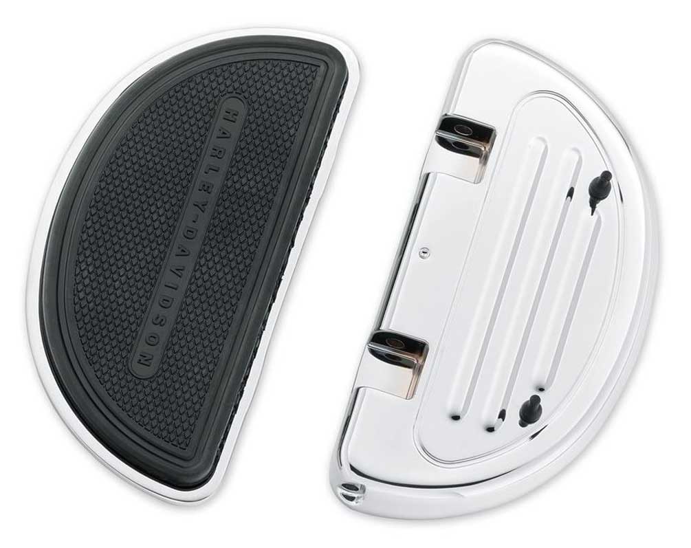 Harley-Davidson Half-Moon Passenger Footboard Pans & Inserts - Chrome 50807-08 - No Hassle Returns at Wisconsin Harley