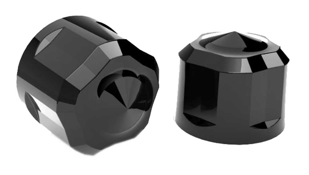 Ciro Diamond Cut Low Crown Bolt Caps Add on Kit - Painted Black Finish - Wisconsin Harley-Davidson
