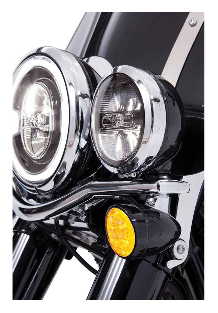 Ciro Fang LED Signal Light Amber Inserts, Multi-Fit Item - Black Finish 45520 - No Hassle Returns at Wisconsin Harley