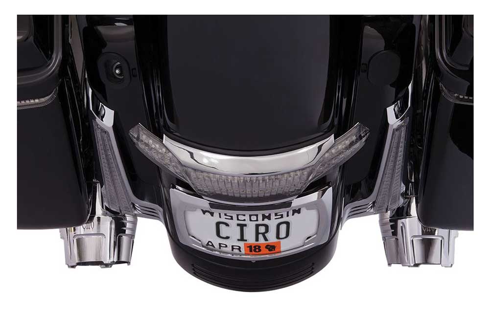 Ciro Latitude Tail Light & License Plate Holder - Chrome, Fits '10-'13 40051 - No Hassle Returns at Wisconsin Harley