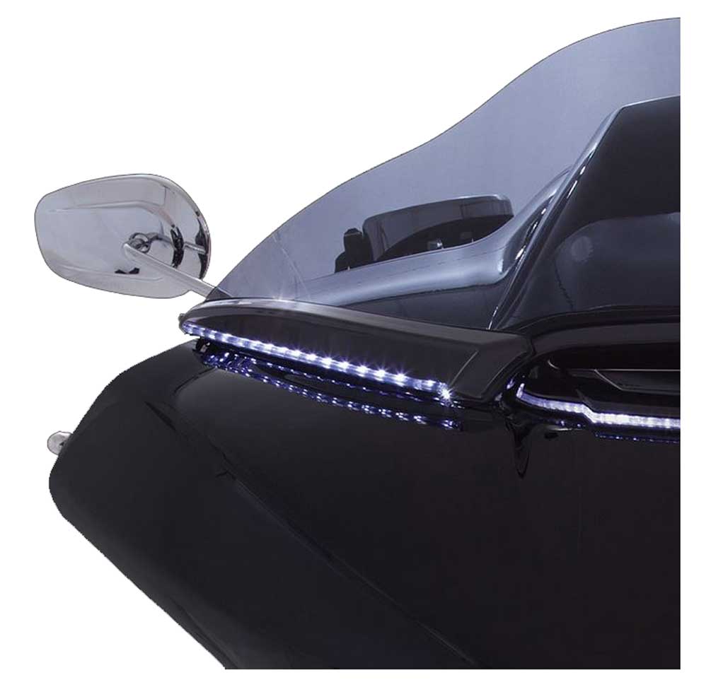 Ciro Horizon LED Lighted Windshield Trim, Fits HD Road Glide Chrome