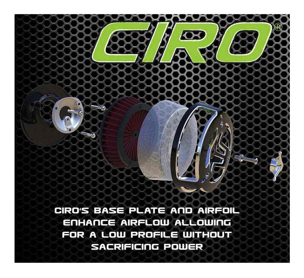 Ciro Tri-Bar Air Cleaner, Fits 08-16 H-D Touring Models - Chrome or Black - Largest Selection of Harley-Davidson Products