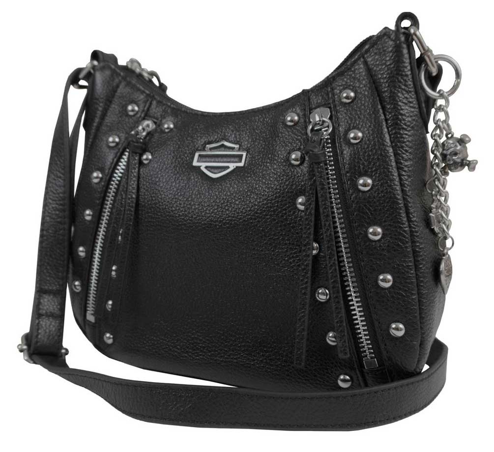 leather crossbody purse black