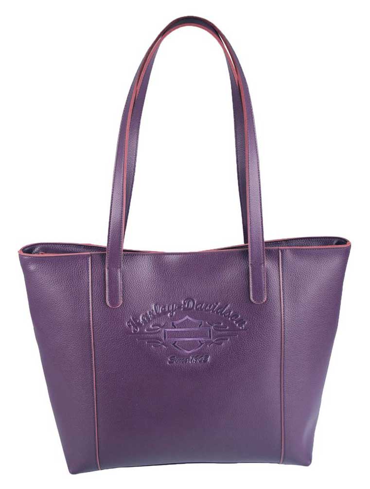 purple tote handbag