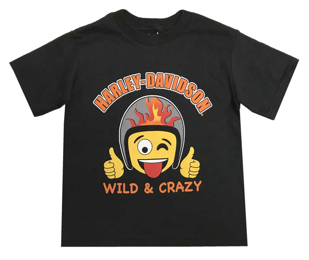 Harley-Davidson Little Boys' Wild & Crazy Emoji Short Sleeve Toddler Tee 1570710 - Wisconsin Harley-Davidson