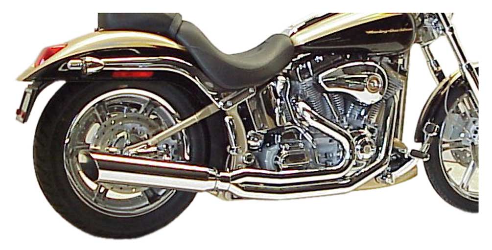 D&D 2:1 Boarzilla Head Pipe, Fits 84-99 Softail Models, Chrome Finish 463-HP - Wisconsin Harley-Davidson