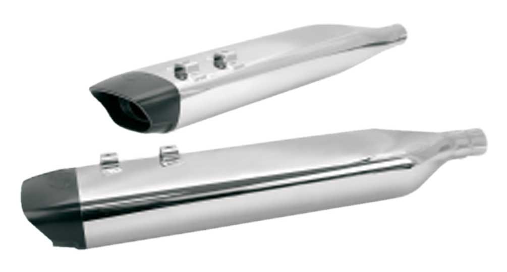 S&S Cycle Mufflers Sport Chrome & Black FLT, Fits H-D Touring