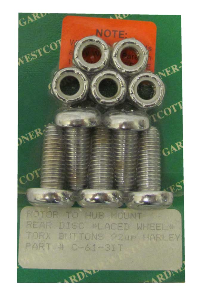 Gardner & Westcott Disc Brake Rotor To Hub Rear Kit, Harley-Davidson C-61-31-T - Wisconsin Harley-Davidson