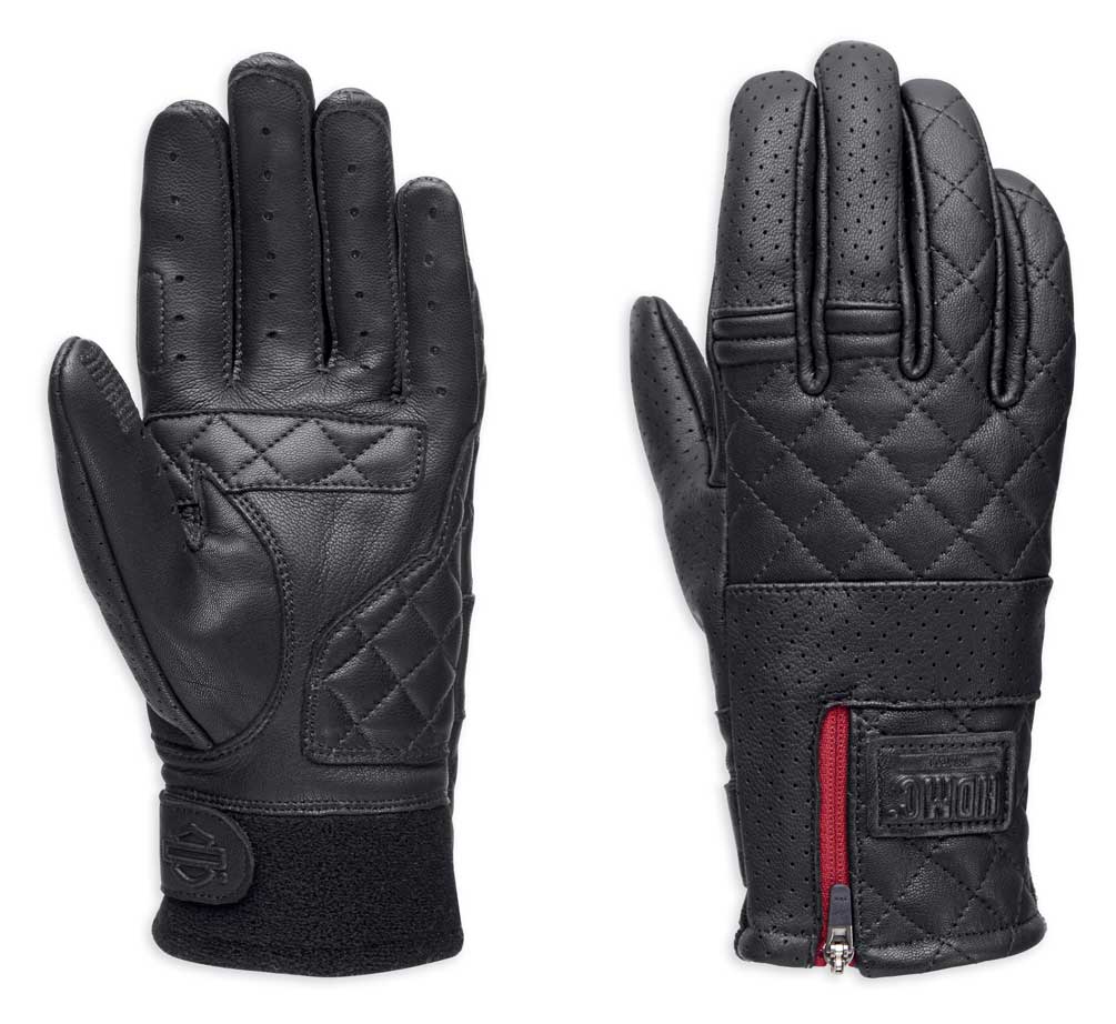 Harley-Davidson Women's Excursion Quilted Leather Full-Finger Gloves 98022-18VW - Wisconsin Harley-Davidson