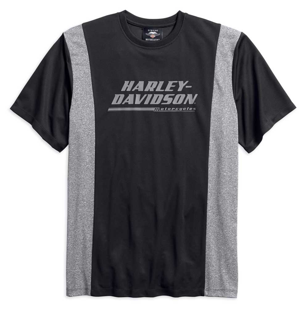 Harley-Davidson Men's Pique Colorblocked Short Sleeve Tee, Black 96130-18VM - Wisconsin Harley-Davidson