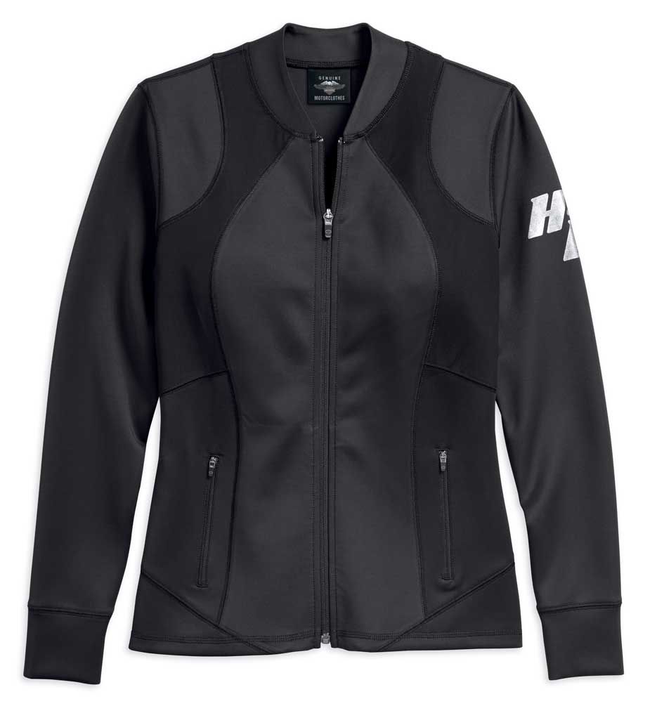 Harley-Davidson Women's Mesh Overlay Activewear Jacket, Black 96162-18VW - Wisconsin Harley-Davidson