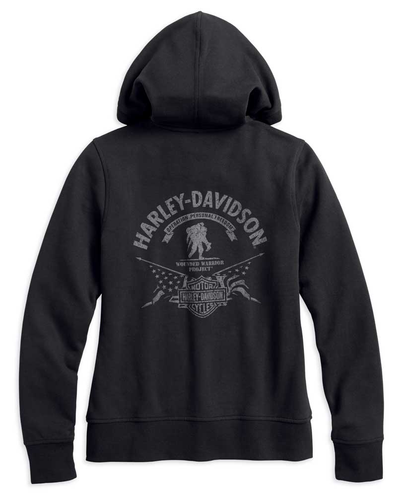 Harley-Davidson Free Shipping - Harley-Davidson Women's WWP Stars & Stripes Zip-Up Hoodie, Black 99102-17VW - Free Shipping on many products plus Orders Over $99