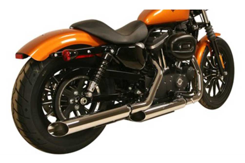 Rush Racing Baloney Cut Slip-On 2 in. Muffler - Chrome Finish 29704-200 - Wisconsin Harley-Davidson