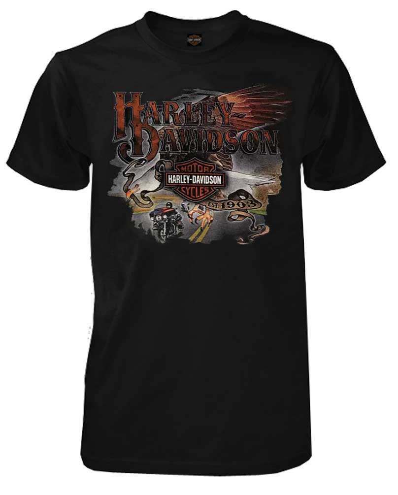 Harley-Davidson Men's Longest Ride Bar & Shield Short Sleeve T-Shirt - Black - Wisconsin Harley-Davidson