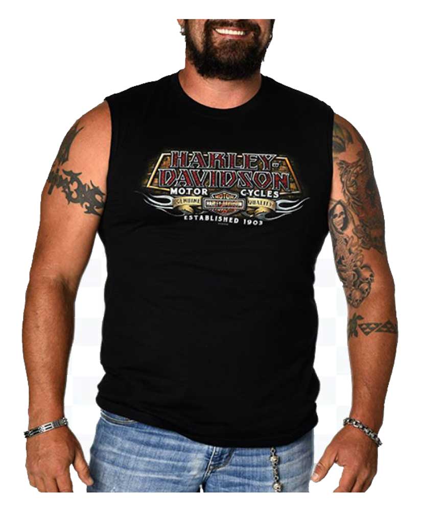 Men's Cult H-D Script Sleeveless Muscle 