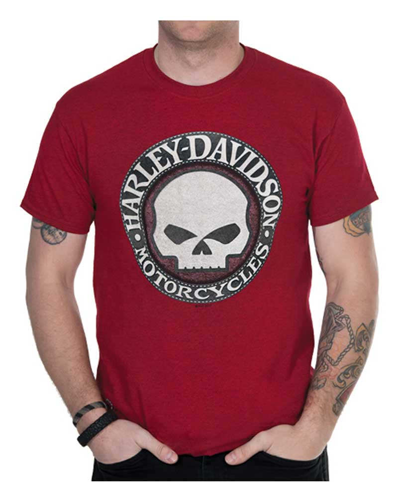 Harley-Davidson Men's Willie G. Short Sleeve Crew-Neck Shirt - Antique Cherry - Wisconsin Harley-Davidson