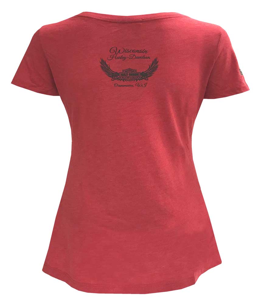 Harley-Davidson Free Shipping - Harley-Davidson Women's Moxie 'Live To Ride' Short Sleeve Scoop Neck Tee - Red - Free Shipping on many products plus Orders Over $99