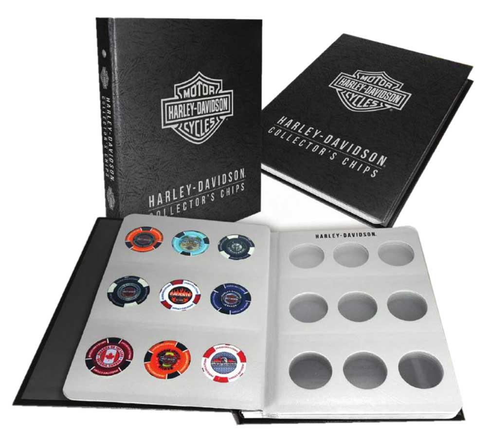 Harley-Davidson Collector's Poker Chip Leather Grain Album - Holds 54 Chips 6654 - Wisconsin Harley-Davidson