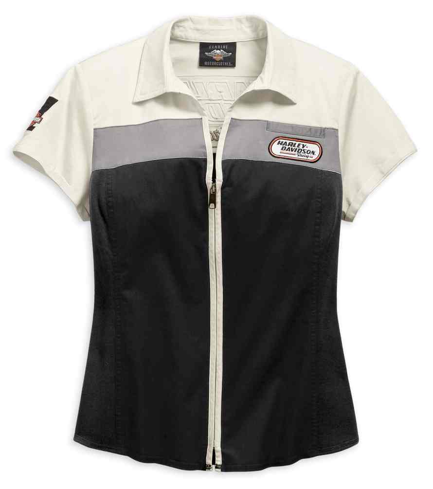 Harley-Davidson® Women's H-D Racing Zip-Front Short Sleeve Shirt