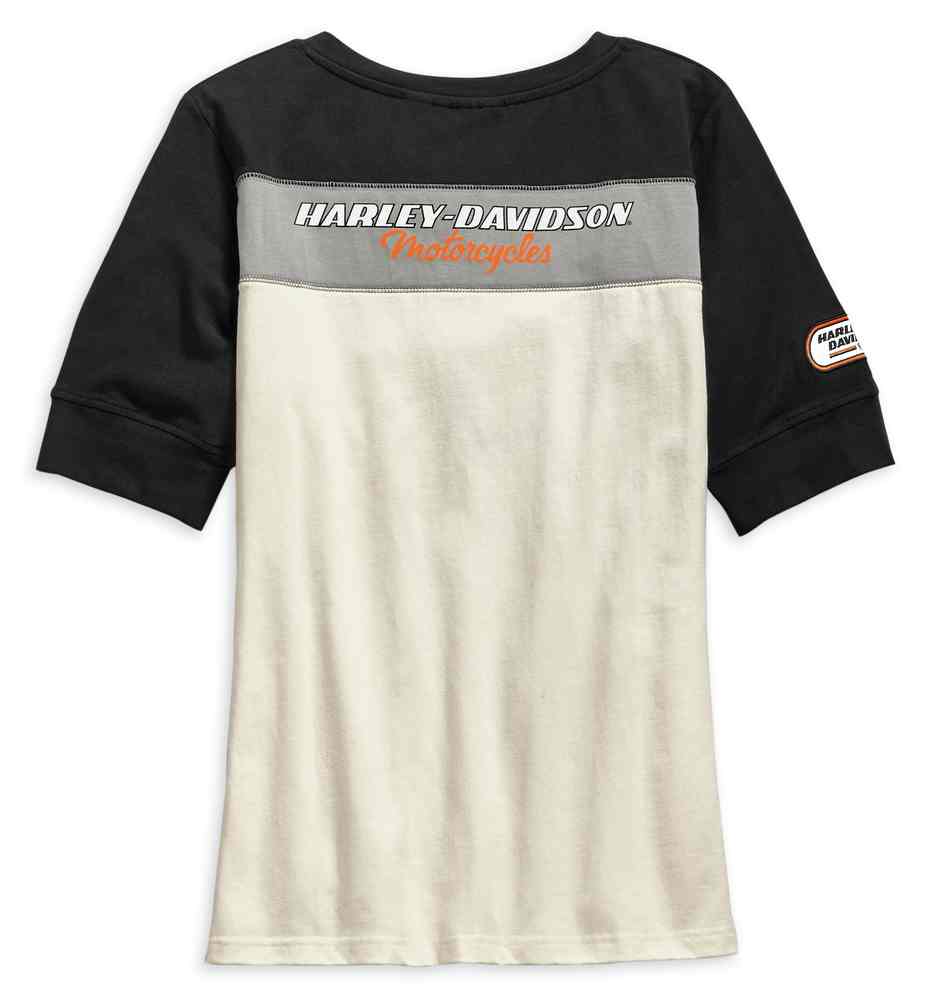 Harley-Davidson Free Shipping - Harley-Davidson Women's H-D Racing Short Sleeve Henley, Off-White 99136-19VW - Free Shipping on many products plus Orders Over $99