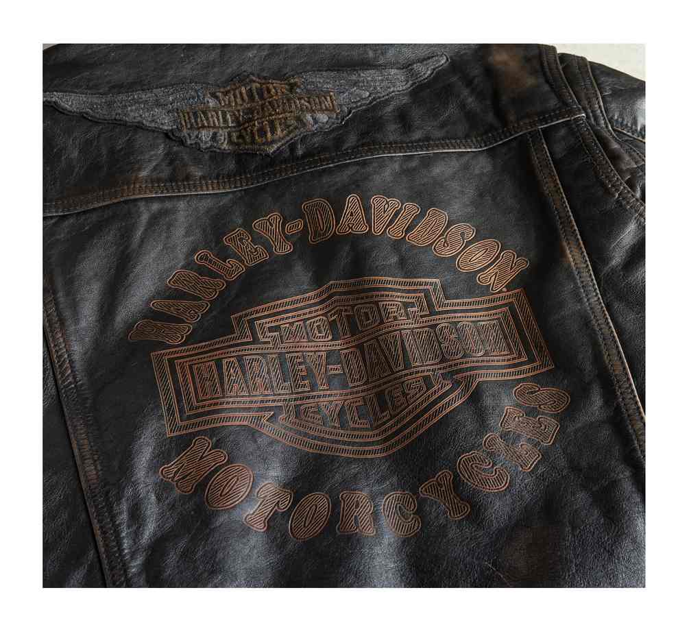 Harley-Davidson Men's Digger Slim Fit Washed Leather Jacket, Black 98036-19VM - No Hassle Returns at Wisconsin Harley