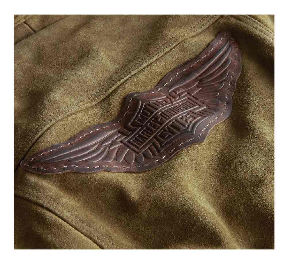 Harley-Davidson Women's Gauges Patch Suede Leather Jacket - Tan 98040-19VW - No Hassle Returns at Wisconsin Harley