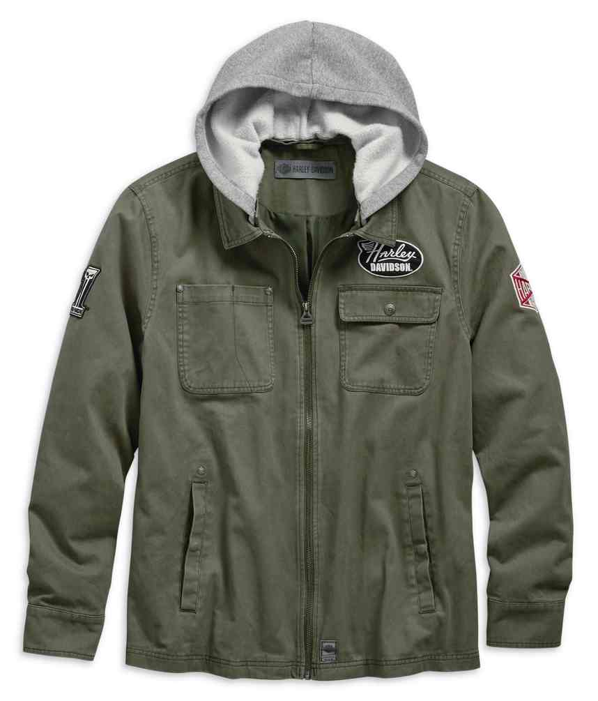 Harley-Davidson® Men's Hoodie Cotton Slim Fit Casual Jacket, Green